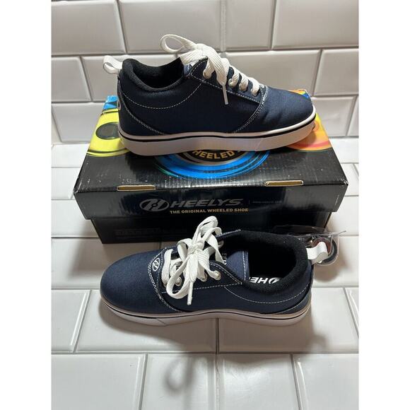 Heelys Kids Pro 20 Wheeled Shoe Navy Canvas Lace Closure Size 3 - Picture 7 of 10